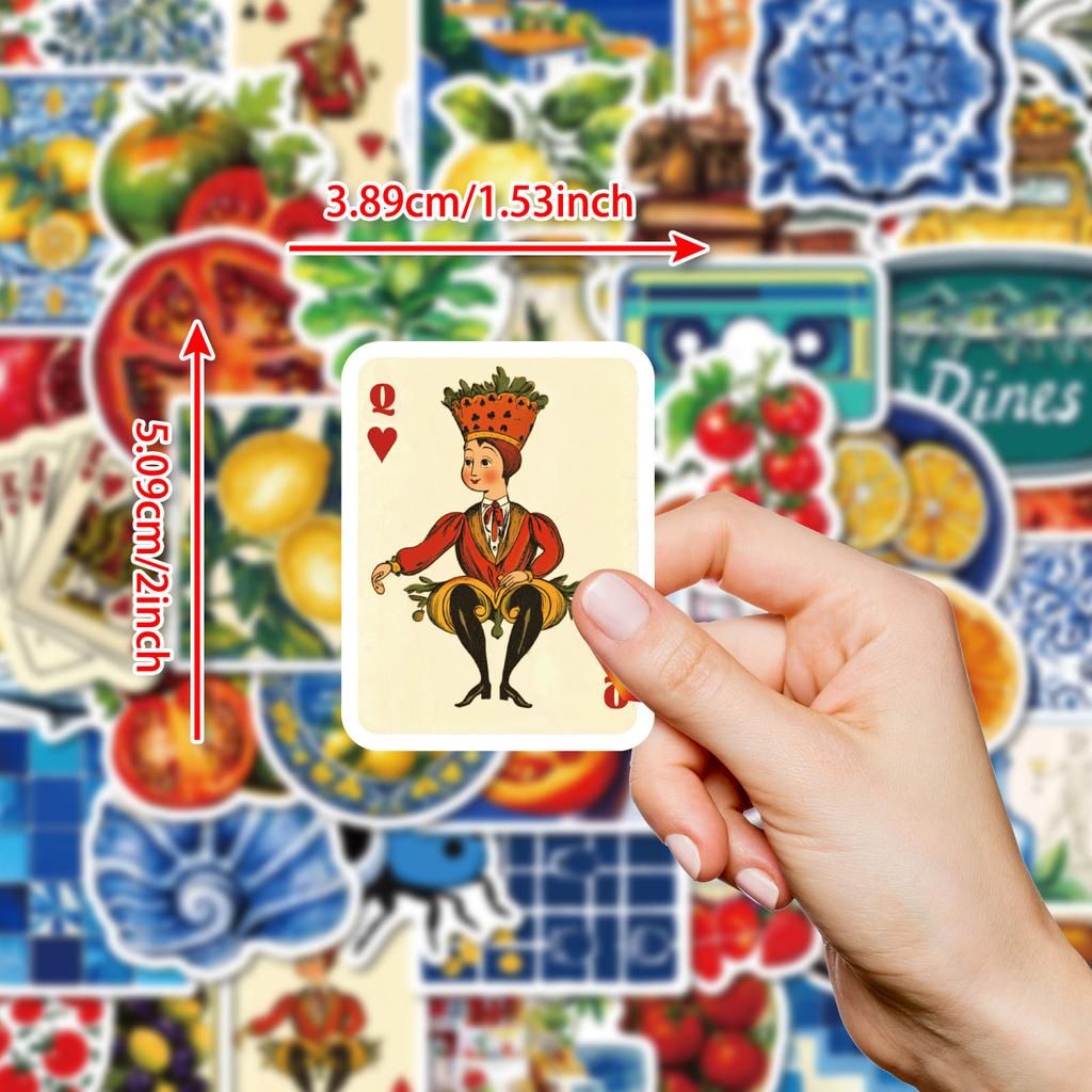 1050Pcs Mediterranean Style Retro Ins Style Graffiti Stickers Fun Personalized Creative Decorative Scrapbook Suitcase Decals