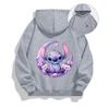 Autumn Disney Cool Stitch Print Children's Hoodies Fashion Casual Boys Girls Long Sleeved Sweatshirts Tops Kids Pullover