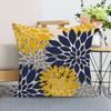 2 Pcs Throw Pillowcase Dahlia Printing Square Cushion Sham Diner Restaurant Hotel Bedroom Office Pillow Cover Machine Washable Zipper Pillowcases