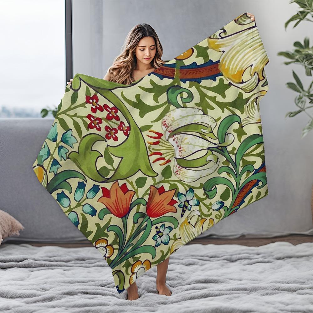 Vibrant Floral Bed Blanket Throw Sofa Cover Decorative Quilted Bedspread for Home Living Room Bedroom