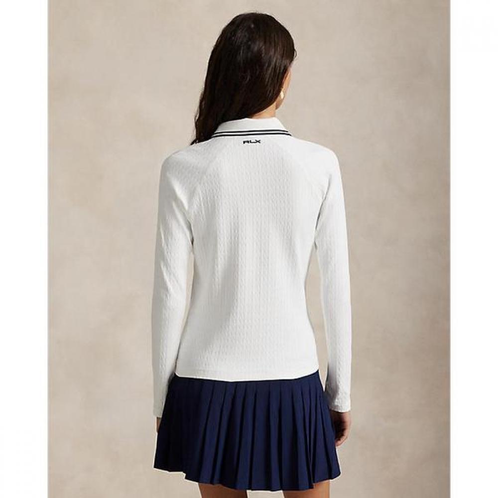 Polo Golf Women Cable Quarter Zip Long Sleeve Polo  Wmxgkninc020286100 