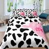 Cowhide King Queen Duvet Cover Patchwork Cow Fur Print Bedding Set Animal Quilt Cover Western Cowboy Polyester Comforter Cover