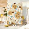 Cute Cartoon Highland Cow Throw Lightweight  Flannel Blanket Soft Skin-Friendly For Summer Cooling