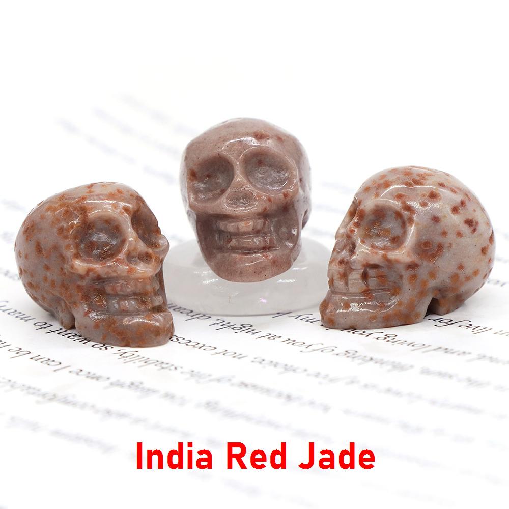 Natural Crystal Skull Ghost Head Statue Rose Quartz Stone Reiki Collectible Diy Gem Carved Spiritual Wicca Home Decor Gift 30Mm