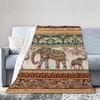 Bohemian Elephant Pattern Digital-printed Polyester Bedroom Velvet Flannel Soft Sofa Cover Blanket Fleece Soft Blankets for Beds