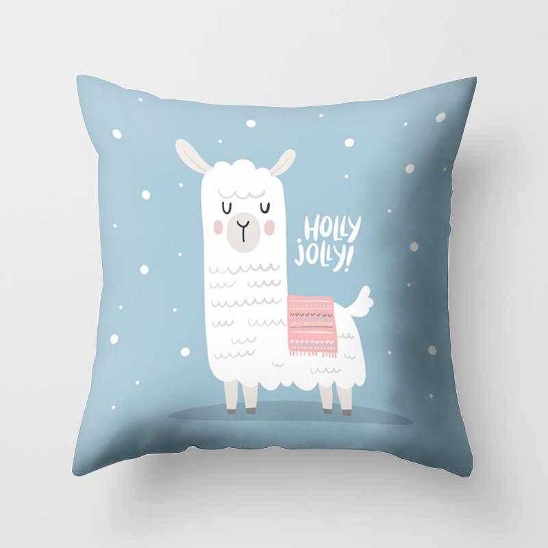 Cute Cartoon Printed Pillowcase Alpaca Decorative Home Sofa Office