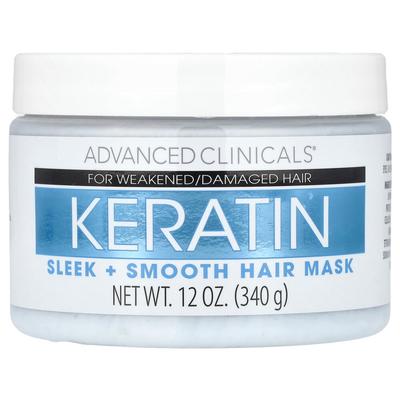 Advanced Clinicals Keratin Glattes & Seidiges Haarmaske 340g (12 Unzen)