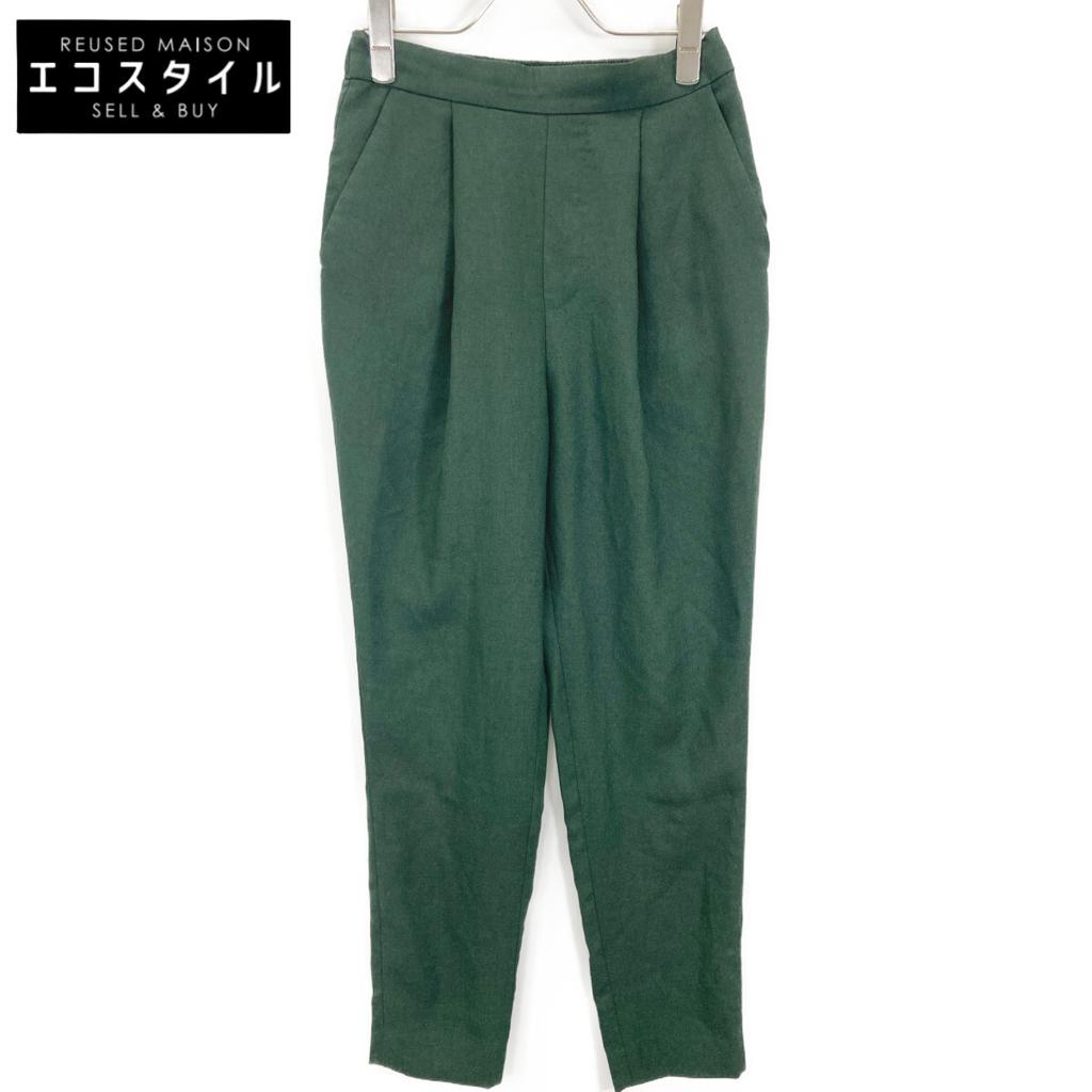 ENFOLD 300DS631-2540 Green Linen-Like Rubber Shoppers Pants Bottoms 36 khakiUsed