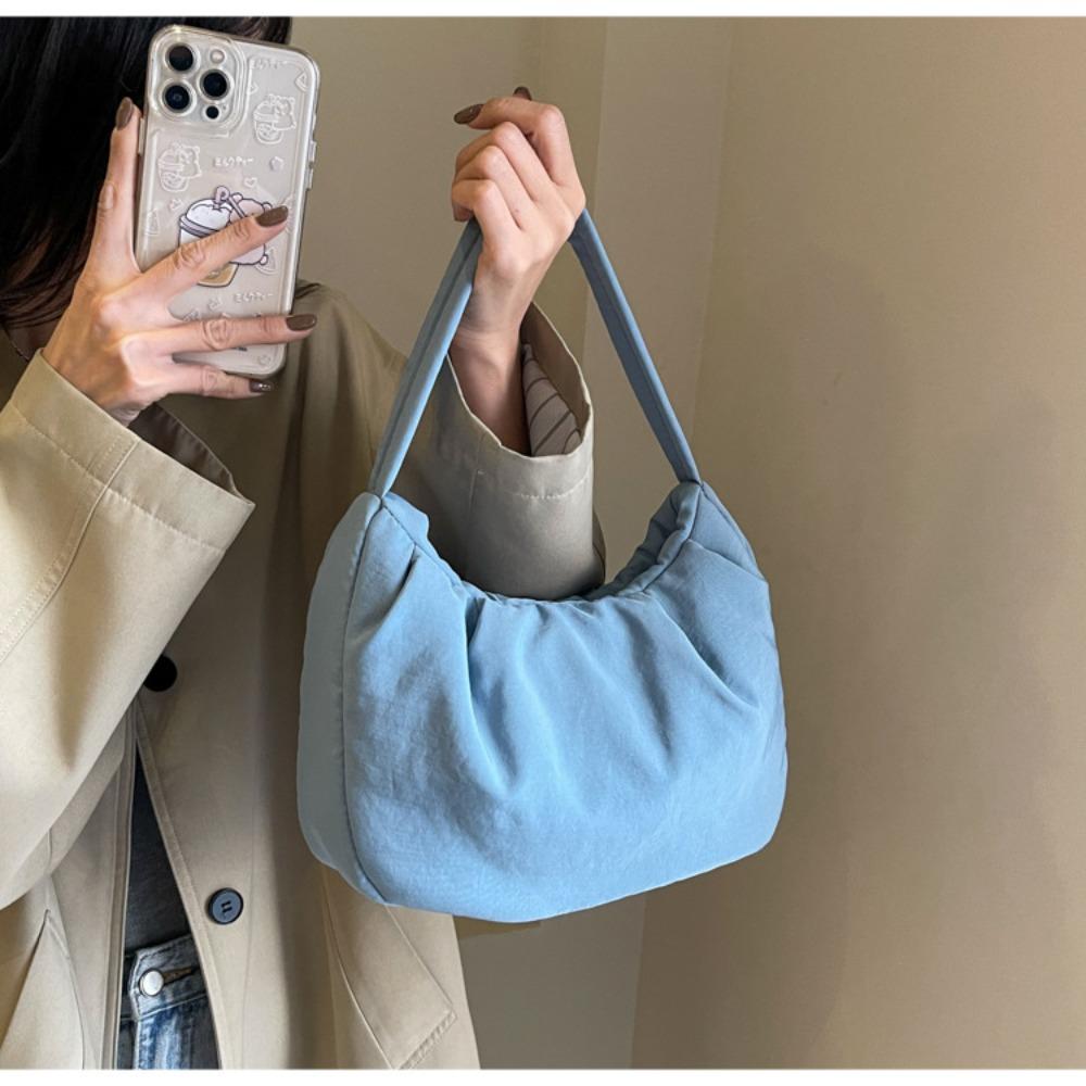 Niche Pleated Bag Women's 2023 Korean Version of Cream Candy Underarm Bag Casual Fashion Shoulder Portable Cloud Bag