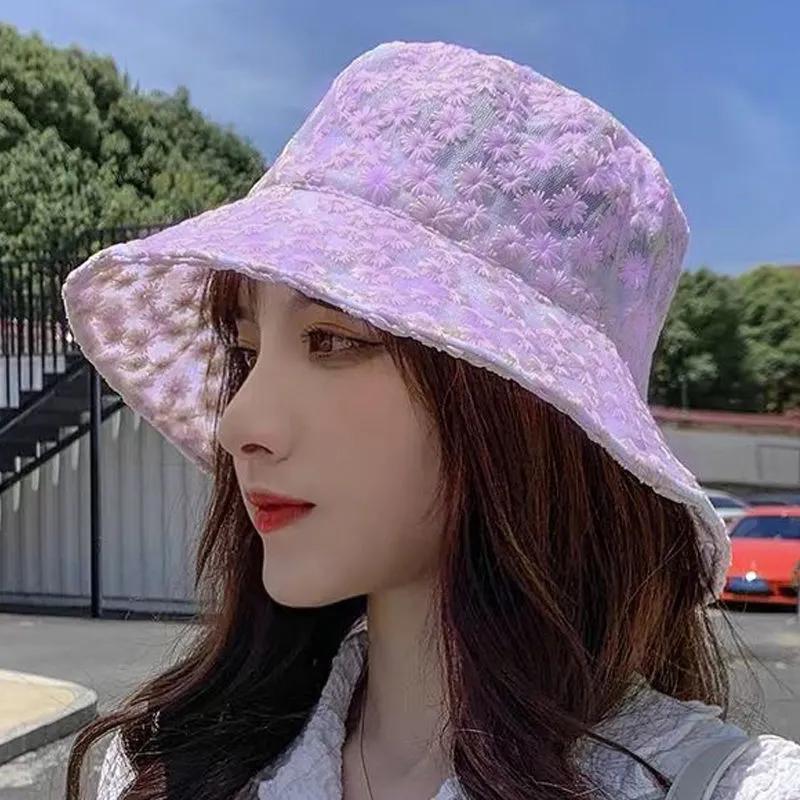 WTEMPO Summer Women Sunscreen Spring Summer Cool Hats Elegant Small Daisy Fashion Holiday Travel Beach Bucket Hats