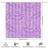 Purple Floral Leaf Shower Curtain Decor Waterproof Home Bath Mat Privacy Protection 240X180Cm (White)