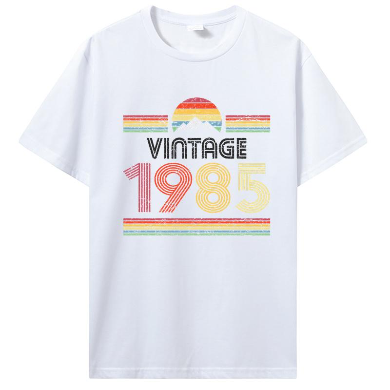 1985 Vintage Γεννημένος 1985 Ρετρό Δώρα Γενεθλίων Για Άνδρες Γυναίκες Ανδρικό T-shirt Καλοκαιρινά Βαμβακερά T-shirts Streetwear