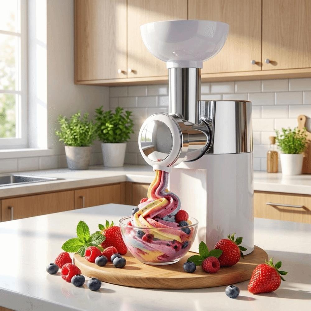 Electric Automatic Ice Cream Maker Dual Voltage Frozen Fruit Dessert Maker Party Dessert Making