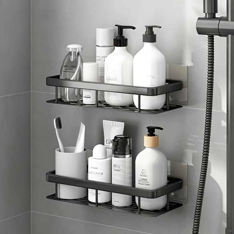 Wall-mounted Shower Rack, Large Capacity, No-drill Installation, Floating Shelf for Bathroom and Kitchen, Space-saving, Easy To Install