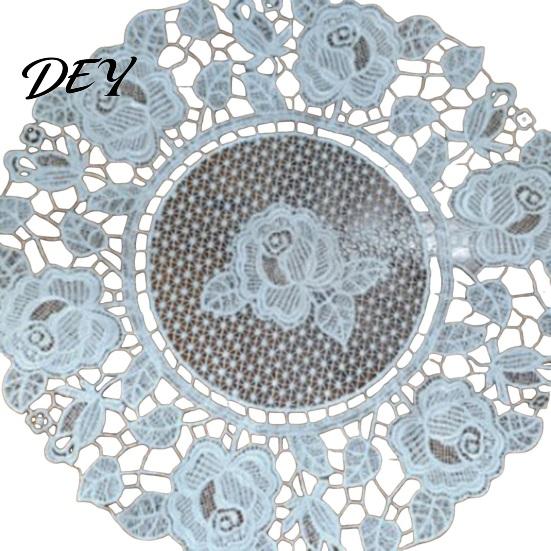Vintage Floral Doilies for Tea Trays White Lace Doily, Elegant Retro Placemat, Embroidered Table Breathable Polyester Mats Mat, Rectangular Round Oval