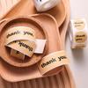 A Roll Thank You Stickers Kraft Paper Adhesive Labels Gift Wrapping Sealing Stickers DIY Craft Decorative Tags Home Holiday Gift