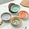 6-Piece Bohemian Ceramic Plates 5.7 Inch - Creative for Breakfast/Salad/Pasta/Dessert/Appetizer, Microwave/Oven/Dishwasher Safe
