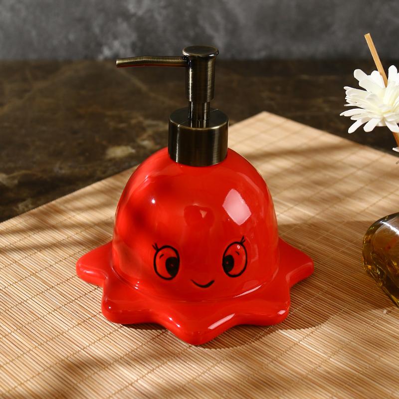 360ml Cute Octopus Ceramic Hand Wash Dispensing Bottle Bathroom Hotel Shower Gel Hair Conditioner Pressing Bottle cup dispenser