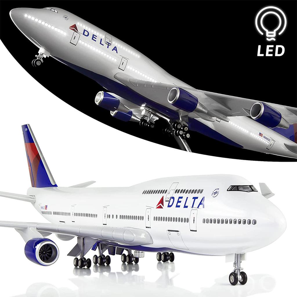 1/160 Scale 50.5CM Airplane Airbus A380 Air France Airline Model W LED Light & Wheel Diecast Plastic Resin Plane For Collection