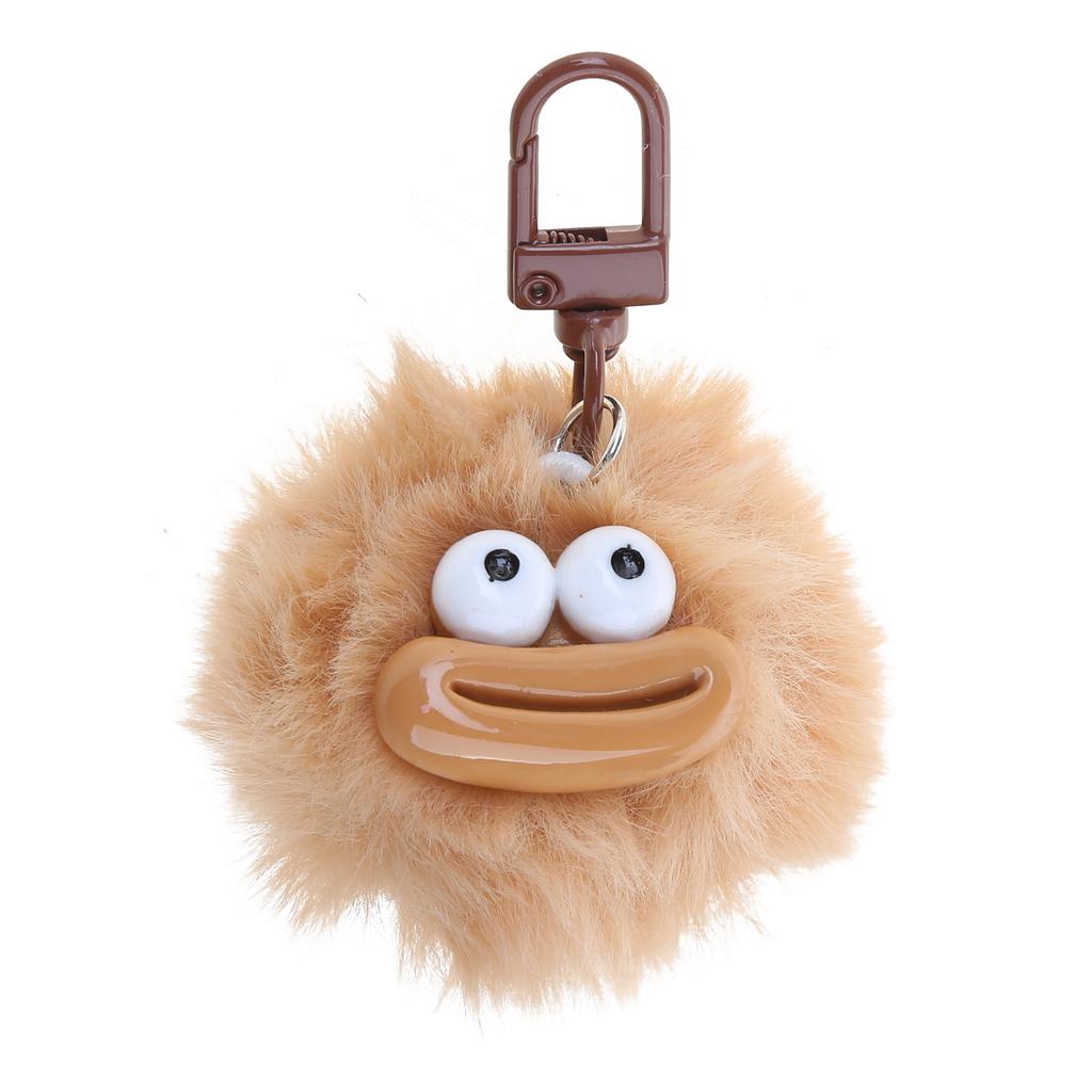 Eye Catching Keychain Colorful Sausage Mouth Pendant Keyring Furry Ball Key Chain Portable Keyrings Accessory for Women