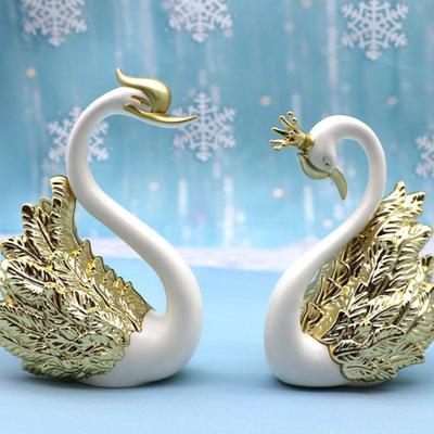 2 buc lebădă model drăguț figurină colecție drăguț mașină interior tort decor pentru dragoste tema decor lux acasă decor