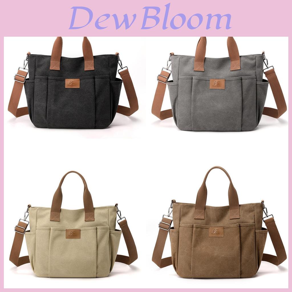 Canvas Tote Bag For Women With Zipper Pocket And Dual Straps For Daily Use