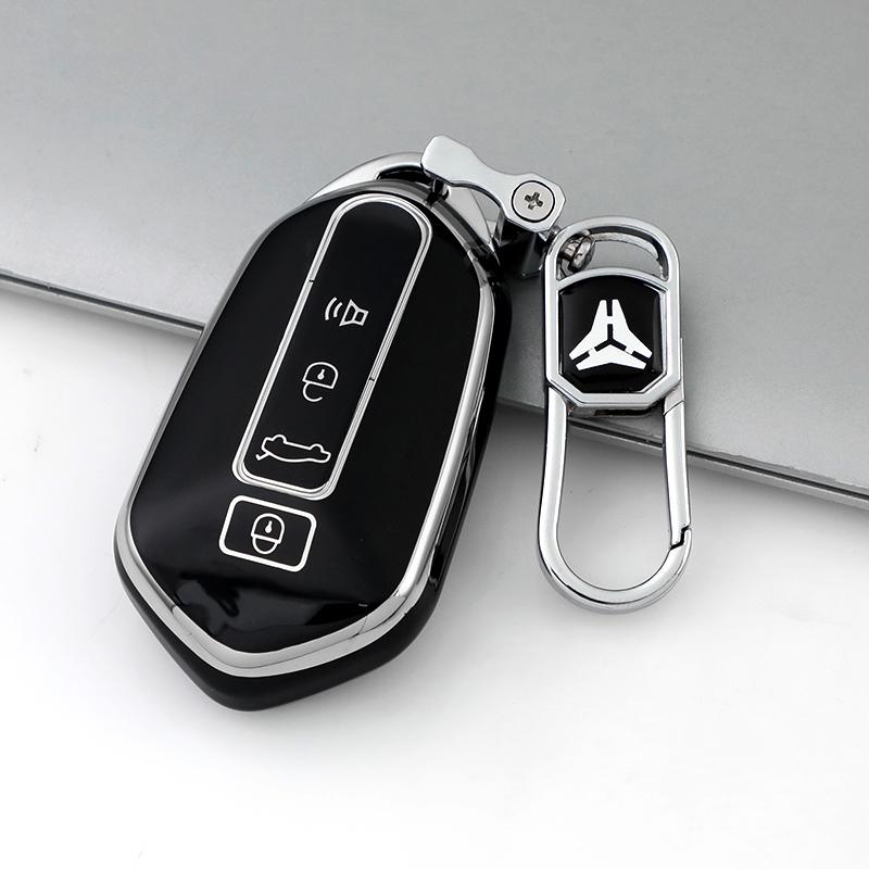 Premium Soft TPU Car Key Case Cover Shell for Ruilan Geely LIVAN 7 8 9 X3 PRO Key Rings Keychain Bag Accessories