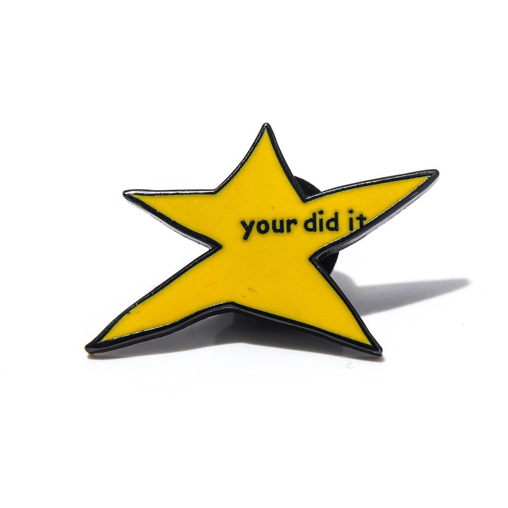 Goofy Star Brooch - You Did It! Funny Meme Badge