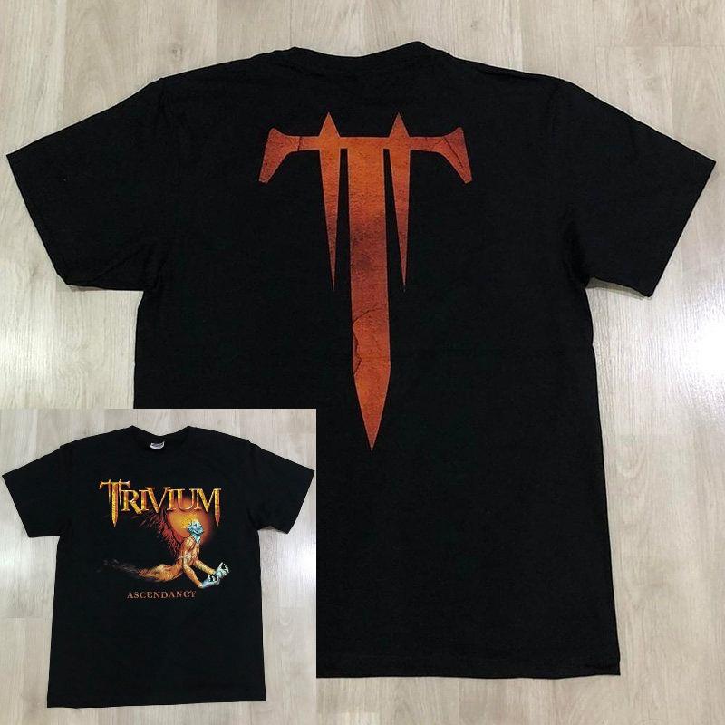 

Trivium Band American Retro Rock Shortsleeved Mens and Womens Vibe High Street Casual Cotton Tshirt M
