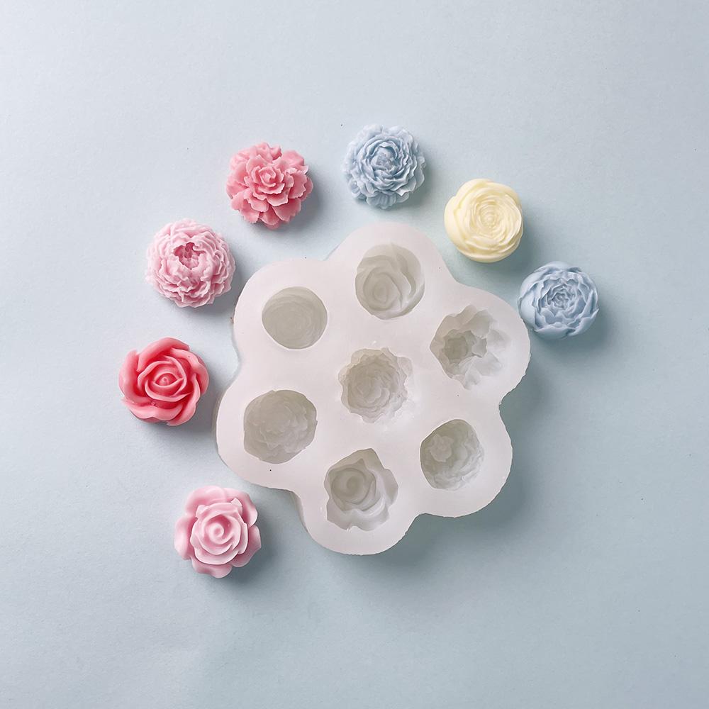 Seven-hole Flower-shaped Succulent Three-dimensional Aromatherapy Gypsum Candle Handmade Silicone Mold