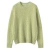 Women's Retro Loose Fit Cashmere Sweater - Plus Size Round Neck Pullover for Autumn/Winter