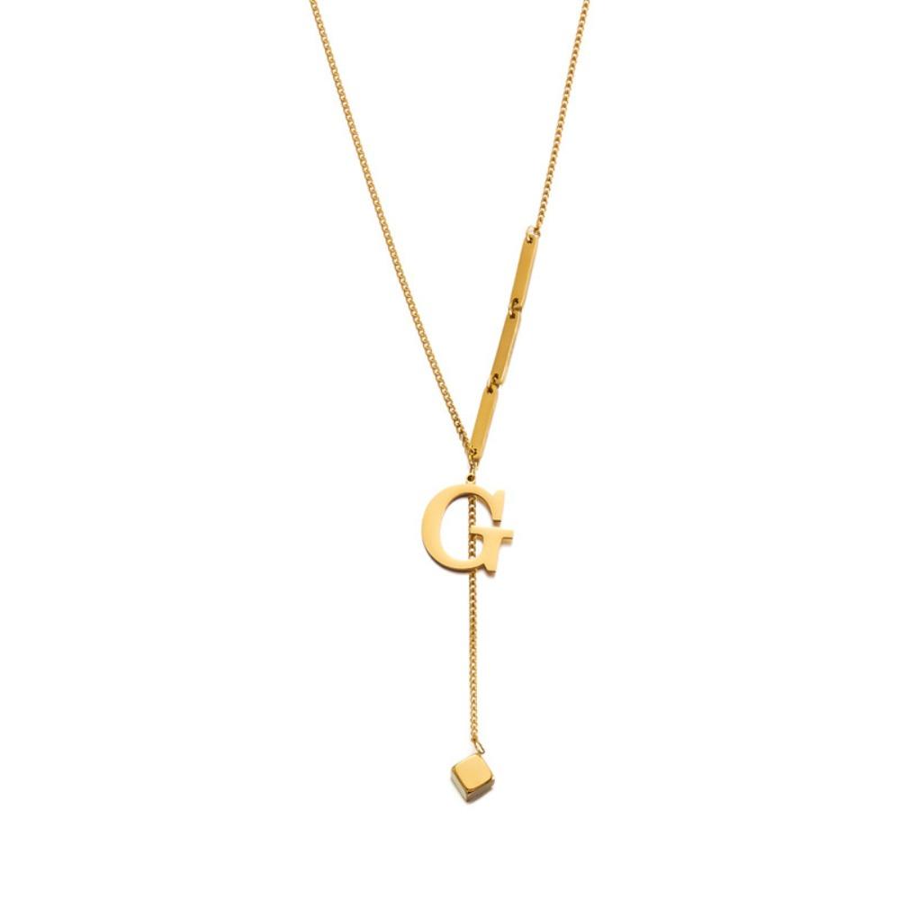 Alphabet Letter Pendant Necklace Gold Color A-Z Letter Clavicle Chain Women Choker Birthday Gift