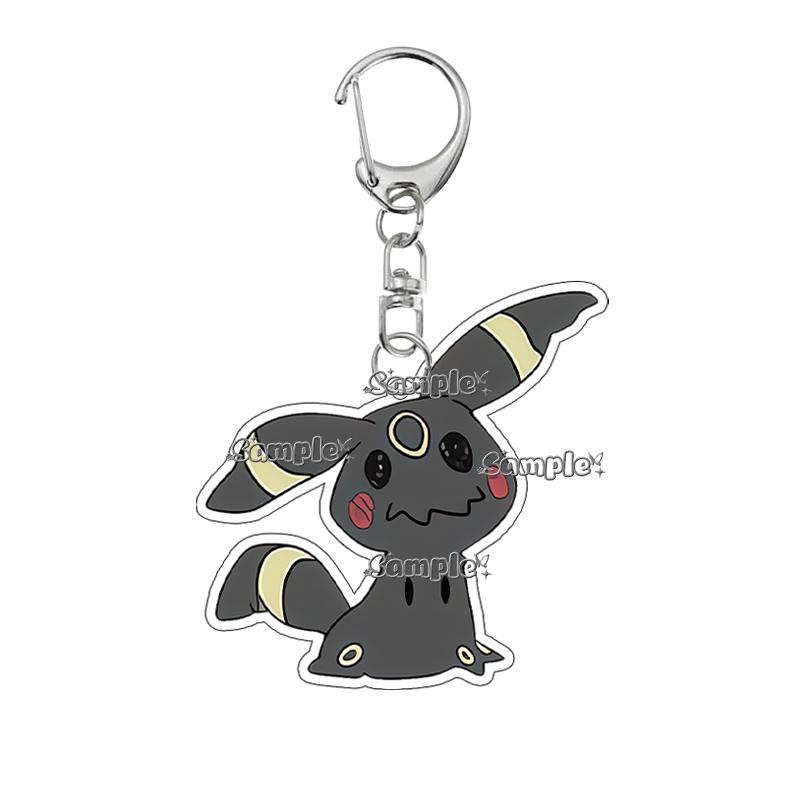 Creative Anime Eevee Leafeon Glaceon Umbreon Jolteon Anime Double-sided Printing Acrylic Keychain Key Ring Jewelry  Accessories