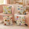 Food Fruits Desserts Puzzle Pattern Pillow Case Organic Short Plush Cushion Covers Breathable Washable WrinkleResistant