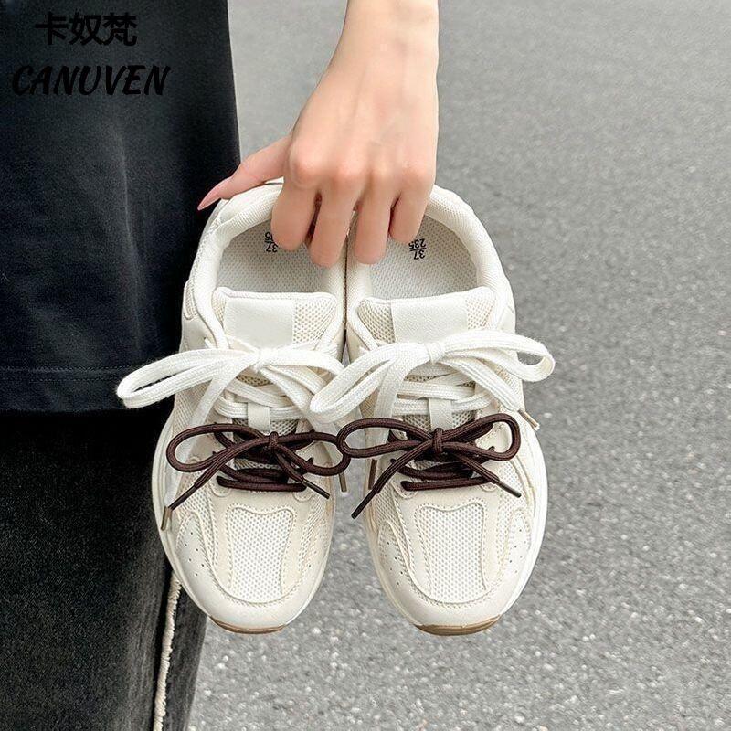 Running Shoes For Women Lace Up Sneakers Spring Autumn Mesh Breathable Vulcanized Shoe Trends  Light Casual Woman Footwear