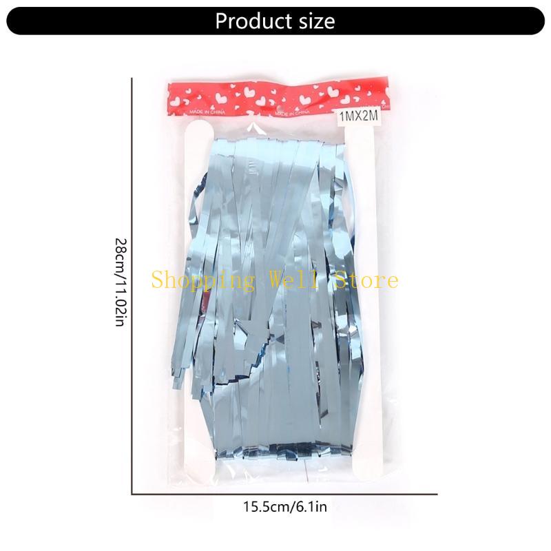 KX4B Tinsel Foil Fringes Curtain 3.28x6.56ft For Birthday Wedding Baby Showers Party