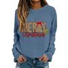 Women's Casual Christmas Print Long Sleeve Round Neck Top