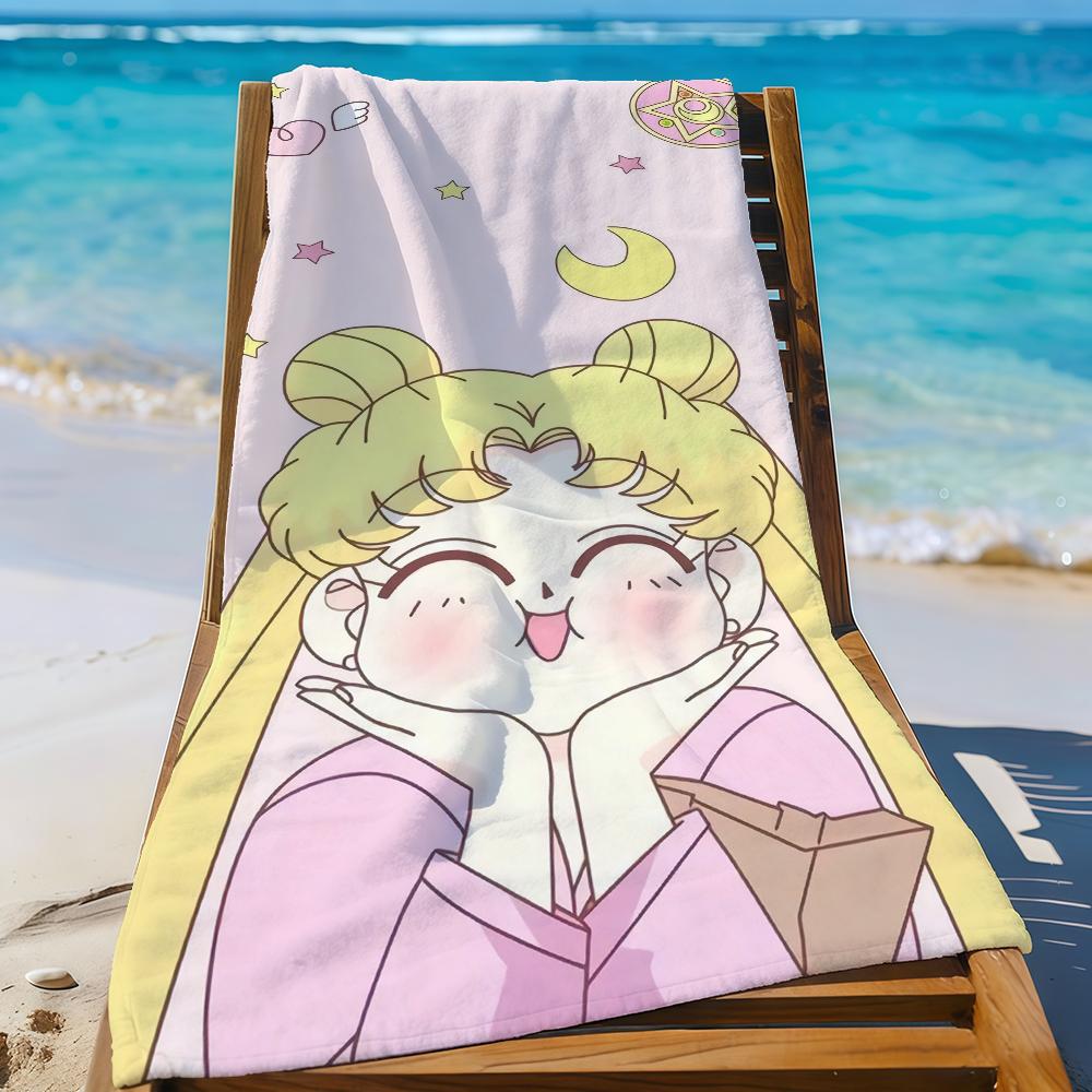 Comic S-Sailor M-Moon Towel For Swim Yoga Gym Quick Drying Soft and skin-friendly Beach Towels All-Season