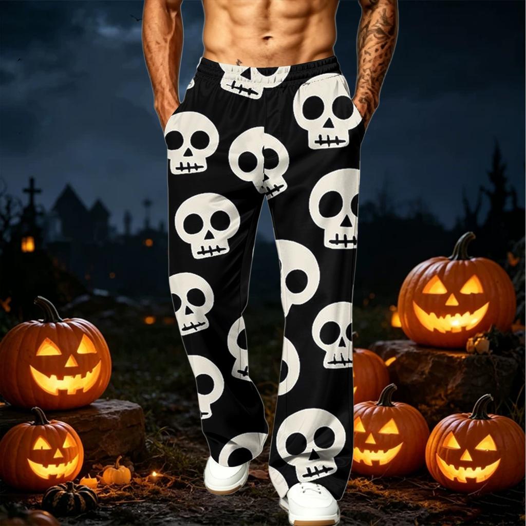 Men's Loose Fit Cargo Pants with Pockets Casual Printed Waist Joggers