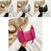Fashionable Korean Style Single Shoulder Bag For Women Autumn New Chic Moon Bag In Classic Black White Silver And Fuchsia