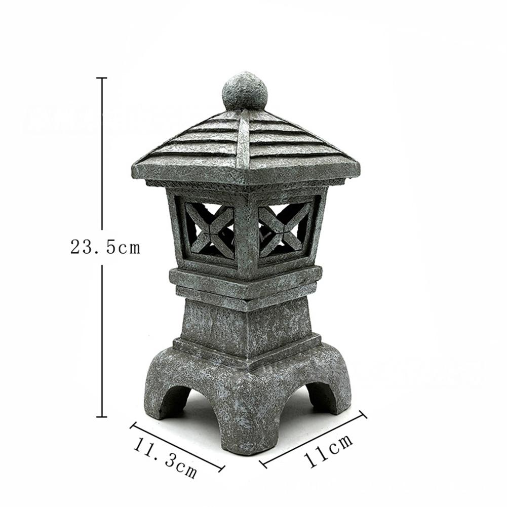 Pagoda Garden Statues Solar-Powered Garden Light Zen Lantern Outdoor Decor