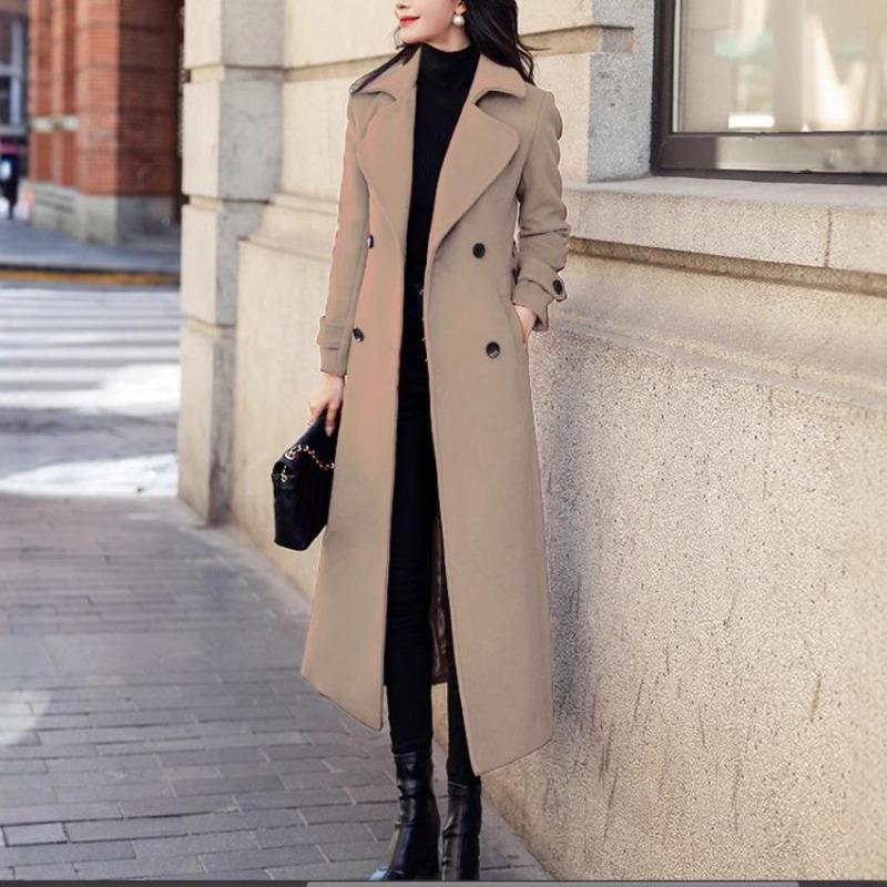 Order Surge Thickened Woolen Women's Coat Extended Coat