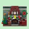 Non-Toxic Moc Christmas Eve Warm Fireplace Small Particle Assembly Building Blocks Puzzle Toy