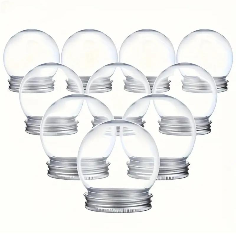WTEMPO Classic Plastic Bottles with Aluminum Caps Round Shaped Design Crafts DIY Fillable Bottoles Christmas Festive Home & Kitchen Party Supplies