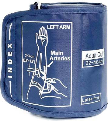 PAXMAX Single Tube Extra Long XL Size Blood Pressure Monitor Machine Cuff (22-48 Cm) - Compatible with Most Brands (Dark Blue)