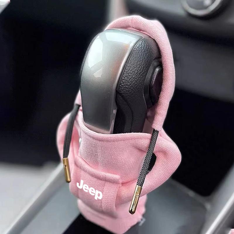 1Pcs Car Gear Lever Hood Small Sweater Decoration Gear Lever Hoodie Car Styling For Jeep Renegade Wrangler JK Grand Cherokee WJ Willys Compass Command