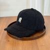 Fashion Hat Winter R letter cap Thickened lamb wool Children's versatile face small baseball cap Korean version Warm simple men