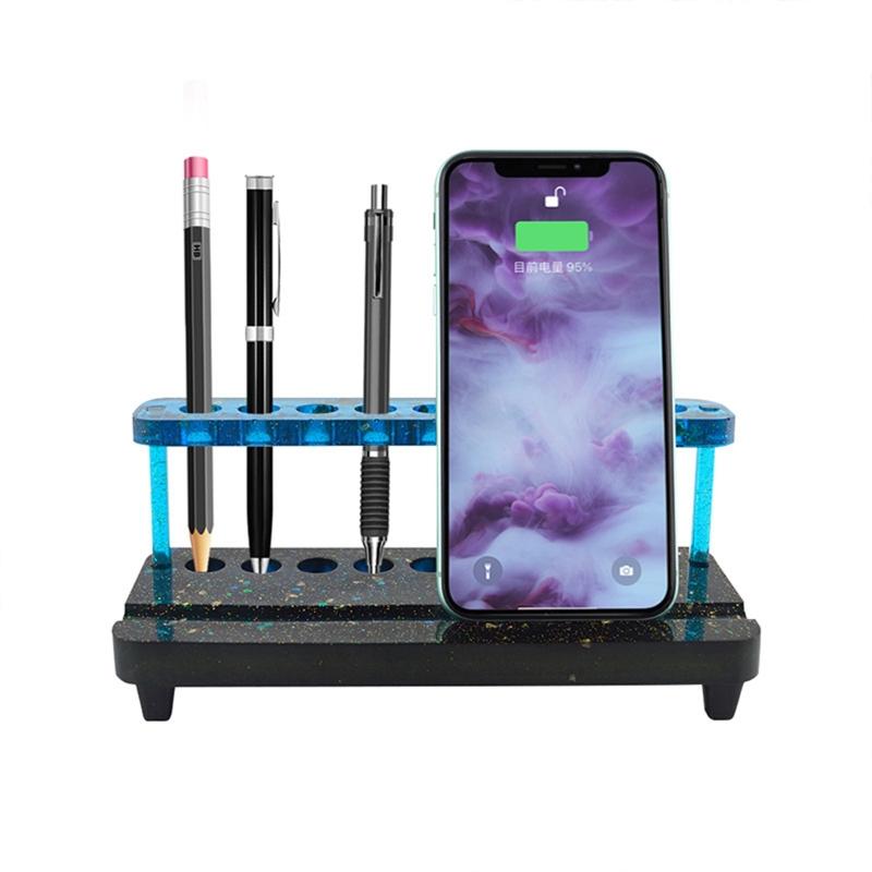 4Pcs/set Multi-Functional Pen Holder Resin Molds Storage Box Pencil Holder Silicone Mold Resin Casting Art for DIY Pen
