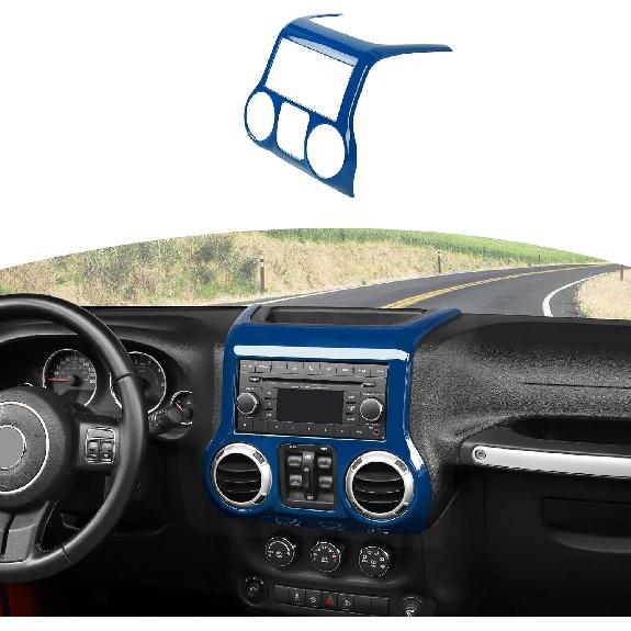 RT-TCZ for Jeep JK Black Dash Console Radio Screen/Vents Cover Trim for Jeep Wrangler JK JKU 2011-2017 ABS Interior Accessories 1pc