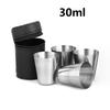 Stainless Steel Cups, 30/70ml Small Wine Pot Cups, Zipper Leather Cases, Stainless Steel Wine Glasses, Small Stainless Steel Cup